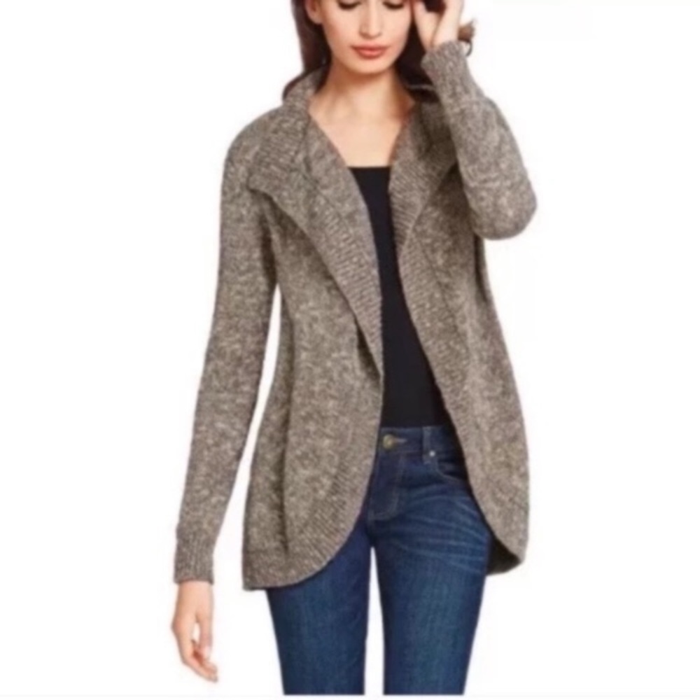 CAbi Swear By Sweater‎ Marled Chunky Open Front Cardigan Women’s Sz Small #880